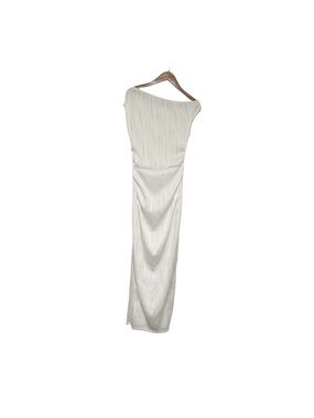 SHEIN White Off Shoulder Elegant Textured Maxi Dress Size Tall S